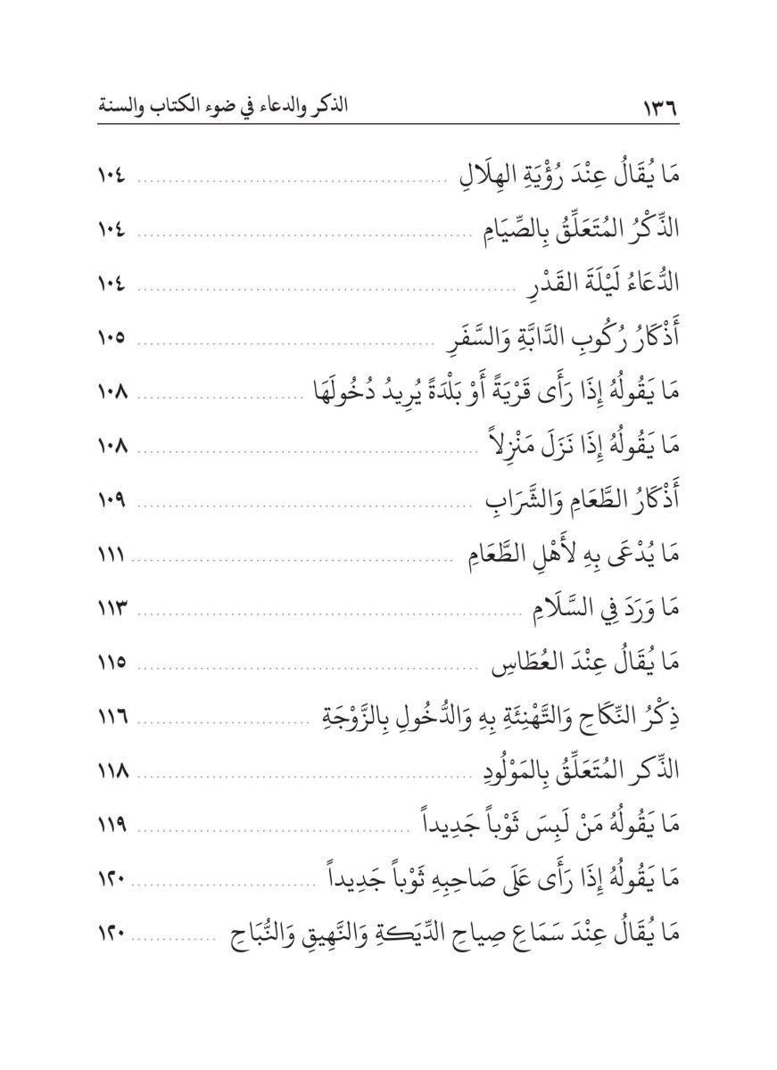 كتاب الذكر والدعاء في ضوء الكتاب والسنة - الصفحة ١٤٠