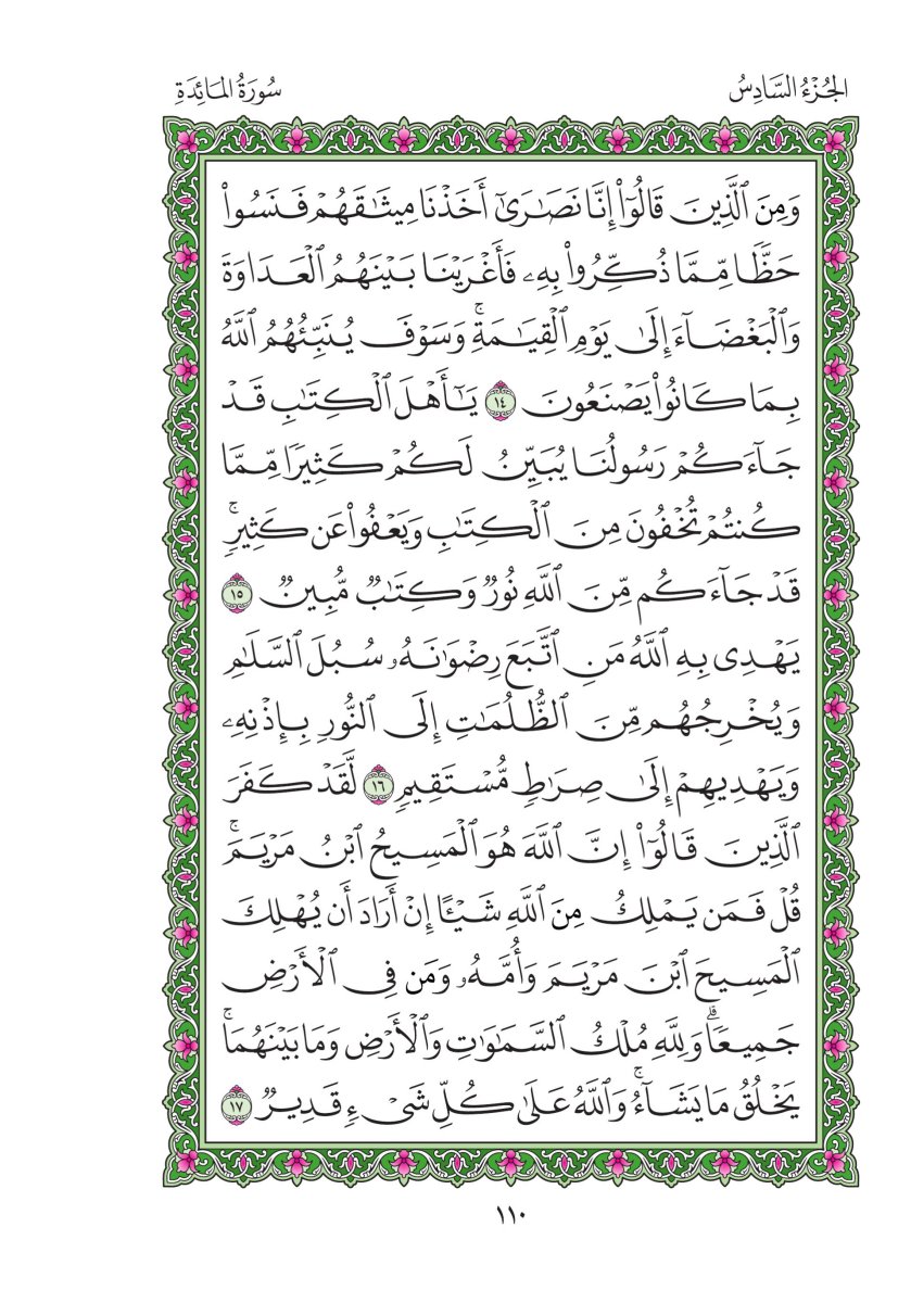 المصحف العادي - الصفحة ١١٠