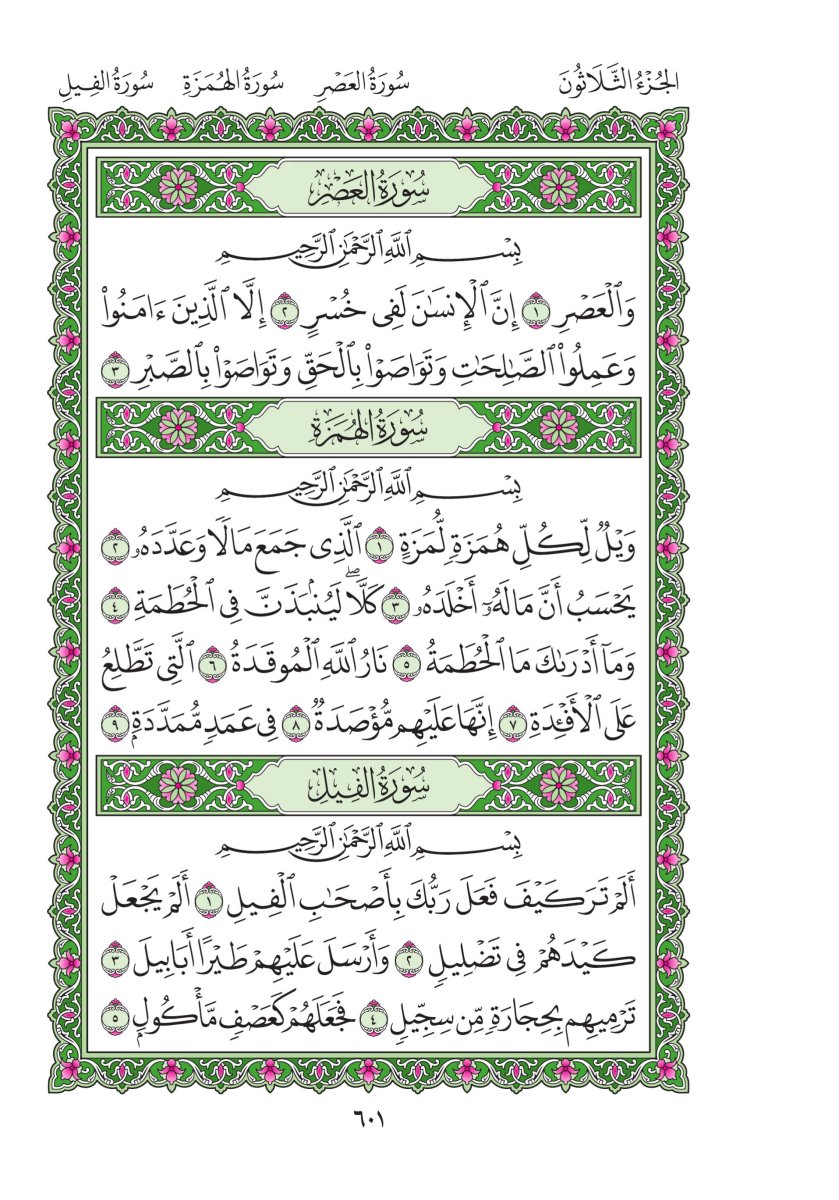 المصحف العادي - الصفحة ٦٠١