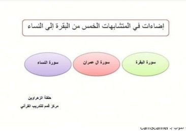 المتشابهات بين سورة. البقرة وال عمران والنساء