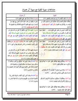 متشابهات سورة البقرة مع آل عمران_2