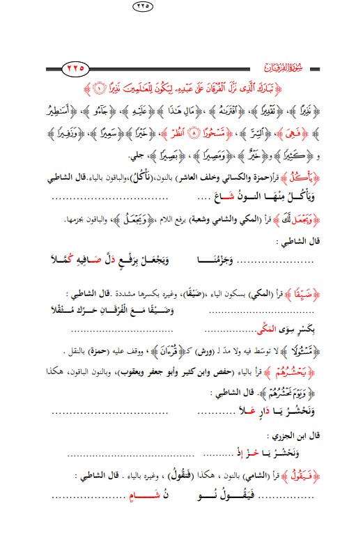 اتحاف المهرة في جمع العشرة – تكملة سورة الفرقان