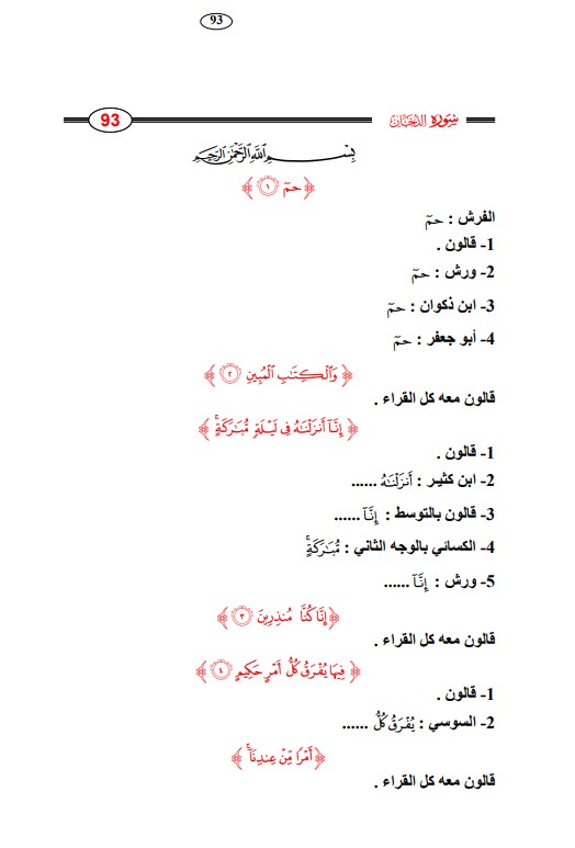 اتحاف المهرة في جمع العشرة – سورة الدخان