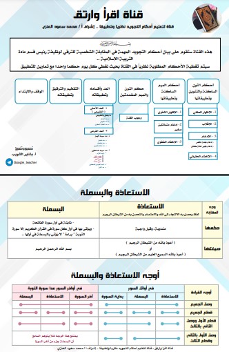 قناة اقرأ وارتق لتعيم أحكام التجويد نظريًا وتطبيقيًا